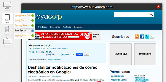 Ver tu sitio web en diferentes dispositivos